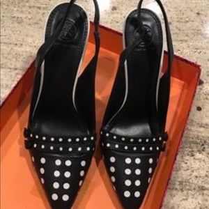Tory Burch Polka-Dot Slingback Pumps